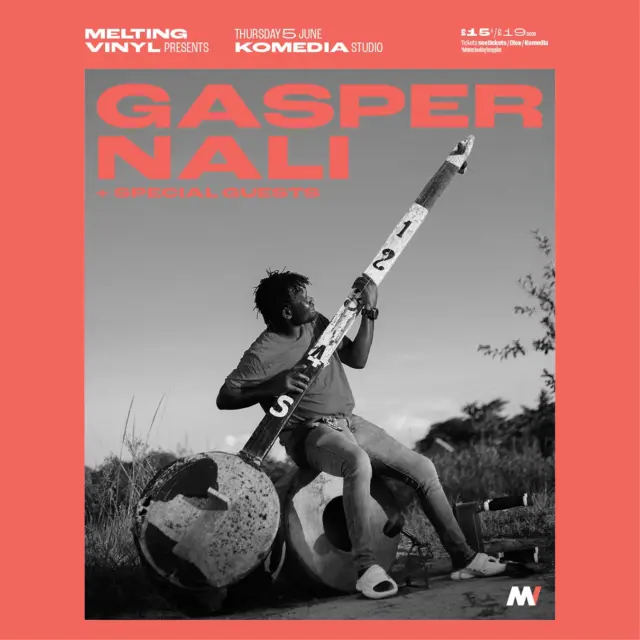 Amazing, original and danceable Afro Beats...

Gasper Nali is a not-so-traditional babatoni player from the small town of Nkhata Bay on the shores of Lake Malawi. 

The babatoni is an African one-string home-made 3-metre long bass guitar, and with a stick and an empty beer bottle, together with a cow skin kick drum and catchy melodies, he creates the most amazing and danceable original Afro Beats possible.

Gasper’s unique style of Kwela music has received an extraordinary amount of online attention after a video of him playing by the lake shore went viral with over 20 million views. He has been featured by CNN and in the documentary ‘Deep Roots Malawi’, jammed with Joss Stone, appeared on Wired for Sound – Malawi, remixed by Aroop Roy for Sol Power Sounds and has been played by Iggy Pop on 6Music. 

His debut album, Abale Ndikuwuzeni, roughly translates to ‘People, I Want To Tell you’. It is a fitting title as Gasper’s songs, all sung in the Malawi national language of Chichewa, talk about life and strife in the country, often including social issues such as the rich and the poor, child marriages etc.

Gasper has toured the UK and Europe several times since his breakthrough video, playing in all environments from seated arts centres spaces to major festival stages. This year, Gasper will be transforming his customary one-man-band show and perform with a 3-piece band for the very first time in the UK. Along for the ride is Malawi born songsmith and cultural proponent Luhangah on additional vocals and percussion, as well as Gasper’s long-time producer and collaborator Mattias Stålnacke on guitars. 

Gasper will also release his new record “Chule Chule Iwe” to coincide with a UK tour in May/June of 2025.

“His music is simple but joyous, and totally infectious” – Songlines Magazine 
“His songs are moving to hear and a spectacle to watch” – Simon Broughton, Evening Standard

Gasper plays the Komedia studio @komedia_brighton on Thursday 5th June. 
Tickets and further info:
https://bit.ly/MeltingVinylTickets
@meltingvinylbrighton