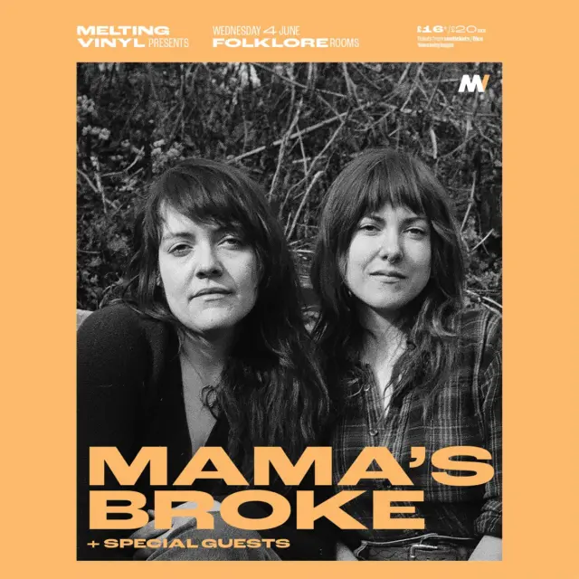 Powerful folk duo Mama’s Broke + special guests play The Folklorerooms #Brighton on Wednesday 4th June.

Mama’s Broke is a powerful folk duo that deliver a compelling performance with heart and raw energy. Although highly influenced by their Canadian roots, Lisa and Amy are based out of nowhere and everywhere.

Their two strong voices blend to create haunting harmonies, while they artfully juggle fiddle, banjo, guitar and mandolin, and incorporate traditional dance and foot percussion into their performance. Their original – and often dark – compositions push the boundaries of tradition and the constraints of genre.

Drawing from old-time, Quebecois, blues, punk, Celtic, Balkan and doom metal, they create a soundscape that is both familiar and new.

Since forming the band in 2014, Mama’s Broke has gained momentum fast; having already completed two European, and several Canadian and U.S. tours. They have performed in a wide range of venues, from circus shows in New Orleans, to pirate ships in Amsterdam, to concert halls in Ireland, to theatres in Brooklyn. In this way, they stay true to the transient nature of folklore, as they travel the world sharing and collecting song.

"Multi-instrumentalists Amy Lou and Lisa Maria are masterful songwriters who sing their lyrics as incantations …twin prophets who bend our ear effortlessly and beckon us ever forward." ~ Kaia Kater

"... a contemporary offering that's as dark as December."~ Penguin Eggs.

Melting Vinyl @meltingvinylbrighton presents...
Doors 7.30pm / Start 8.00pm
£16 adv/£20 on the door
Seated
Age restrictions - +18

Tickets and info: 🎟 https://bit.ly/MeltingVinylTickets

.
.
.

#folkmusic #folk #folkmusic #livemusic 💥#folkmusicians #newacoustic #indiefolk #indiefolkmusic