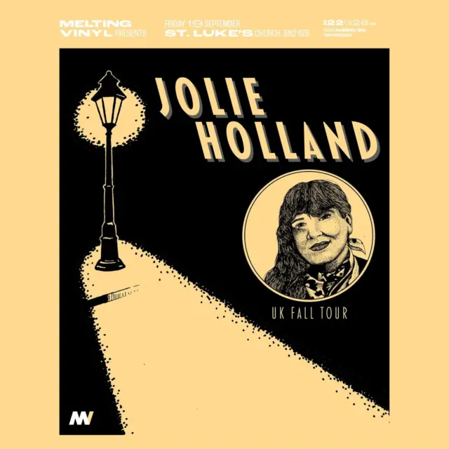 📣 📣 New Show Announcement 📣 📣 

All hail the return of Jolie Holland after her sold out show in Brighton!

Jolie Holland is an American singer and performer who combines elements of folk, traditional country, jazz, soul, rock n roll, and blues. Forging a timeless, haunting musical career, Jolie Holland returns to the UK to share her intimate and honest artistry spanning several albums and projects with her new and devoted fans.

Jolie has knotted together a century of American song into a stew that is impossible to categorise. This is her burden and her gift, to know all of these American songs of the last ten decades in her head and her heart, and to have to wrestle with their legacy.

She dives straight to the pathos of a song the way the very greatest singers - singers like Mavis Staples, or Al Green, or Skip James, or Tom Waits do. Upon first encounter her songs seem challenging, perhaps unsettling at times, but as so many poets and rockers have shown us (from Dante Alighieri to William Blake to Sylvia Plath to Patti Smith to Nick Cave to Mark E. Smith) that’s where the beauty lies. As evident on her first recordings, Holland apparently has no fear of the truth, and there is no emotional core that she cannot reach in song. In fact she thrives on the red hot center of a musical composition, in all its strange and brutal detail.

“Noir, lived in, caustic, not entirely of this time” ~ Aquarium Drunkard. 

Melting Vinyl presents
Jolie Holland + special guests at St Luke's Church, Queens Park Road, Brighton on Friday 19th September.
Doors: 7.30pm 
Tickets: £22 in advance + booking fee / £26 on the door
Age restrictions: 18+
Seated event. There are bar facilities in the church. 

Tickets and info: 
🎟 https://bit.ly/MeltingVinylTickets 

#jolieholland #folkmusic #folk #folkmusic #livemusic 💥 #folkmusician #newacoustic #indiefolk #indiefolkmusic
