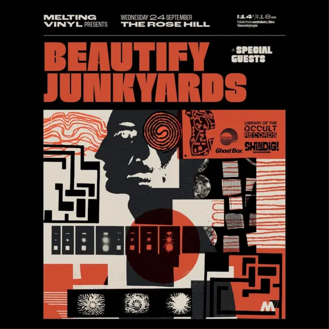 📣 new show 📣 

"Hybrid of out-of-time, out-of-place psychedelia and vintage electronica..." Beautify Junkyards @beautifyjunkyards + special guests at The Rose Hill @the_rose_hill #Brighton on Wednesday 24th September.

Beautify Junkyards are a Portuguese group influenced by English acid folk, Brazilian Tropicália and contemporary electronica.
The band's UK Tour promotes their latest album Nova on Ghost Box Records. 
The album, which has Paul Weller and Dorothy Moskowitz (from the 60s band United States of America) as guests, has received terrific press coverage on Mojo, Uncut, Shindig, Electronic Sound and was included on Shindig top 10 best 2024 albums list.

"Hybrid of out-of-time, out-of-place psychedelia and vintage electronic wonders and library music's most esoteric corners" ~ Shindig. 

Melting Vinyl presents Beautify Junkyards + special guests 
at The Rose Hill, Brighton
on Wednesday 24th September

Ticket prices: £14 in advance / £18 on the door
Doors: 7.00pm. Start: 8.00pm.
Standing 
Age restrictions: Over 16s, under 16's to be accompanied by an adult 

www.meltingvinyl.seetickets.com
#psychedelia #electronica