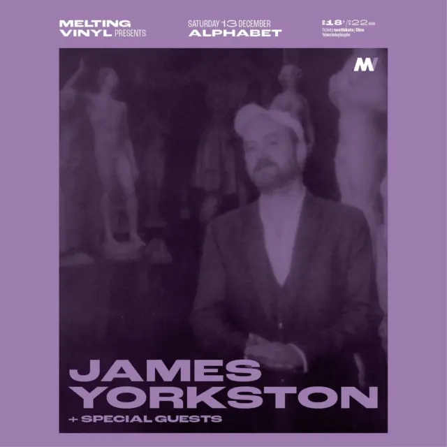 📣 New show announcement 📣 

Folk musician James Yorkston @jamesyorkston solo tour + special guests play Alphabet @alphabetbrighton #Brighton on Saturday 13th December.

Show on-sale: Thursday 5th June at 10am.

Few artists work from as broad and eclectic a platform as James Yorkston. Growing up in the village of Kingsbarns in Fife, James has been releasing a series of much acclaimed albums on Domino Records since 2002. James’ break came a year previously, after he sent a demo cassette to folk-rock legend John Martyn asking for a support slot on the Edinburgh date of John’s upcoming tour, only for John to hear the cassette and offer James all 31 dates of the tour.

James was an integral original member of the much lauded and hugely influential Fence Collective (King Creosote, Pictish Trail, KT Tunstall, Beta Band etc) and his style shows a mastery of folk traditions, often drawing on traditional songs, which has seen him collaborate with such heritage artists as the Waterson family, Martin Carthy and the late Bert Jansch, whilst producing his own albums alongside contemporary artists such as Four Tet, Rustin Man, David Wrench and Alexis Taylor (Hot Chip).

In James Yorkston’s new album he focuses on the things that matter to him; these are songs about family, love and parenthood. He writes gentle, tender melodies that soar and swoop in equal measure and he is accompanied by two of Sweden’s most recognisable female vocalists.

Tender and heart-breaking yet overwhelmingly life-affirming, the album 'Songs for Nina and Johanna' is a vital addition to the James Yorkston catalogue. Its release on 22nd August 2025 will include a limited-edition Dinked LP format that contains a bonus CD featuring four alternate reimaginings of tracks by The Second Hand Orchestra, bringing this story of collaboration and creativity full circle.
 
"The finest song-writer of his generation” – John Peel 

Melting Vinyl presents: James Yorkston solo tour + special guests 
Doors 7.00pm / Start 10.30pm
£18 in adv / £22 on the door
Standing
Age restrictions: +18

Tickets and further info:
https://bit.ly/MeltingVinylTickets
@meltingvinylbrighton